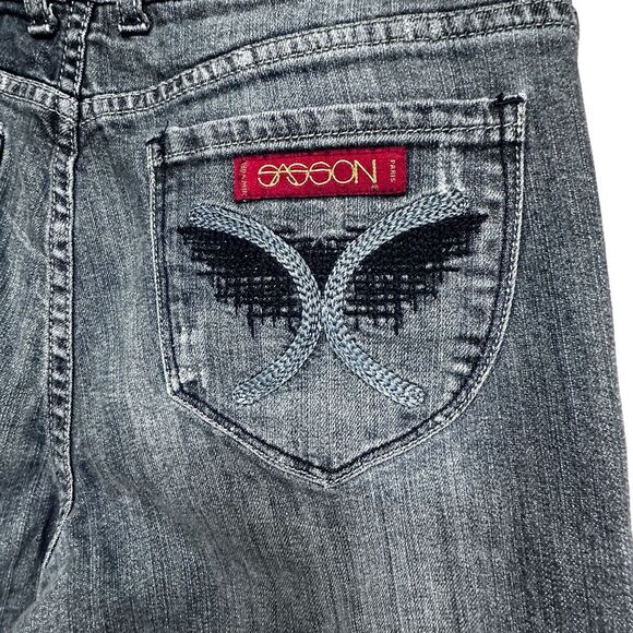 Sasson Jeans Women's Sz‎ 10 Bootcut Boogie Y2K Vintage Embroidered Ooh La La - Picture 4 of 12